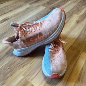 HOKA Women's Pink and Blue Carbon X3 Running Shoes